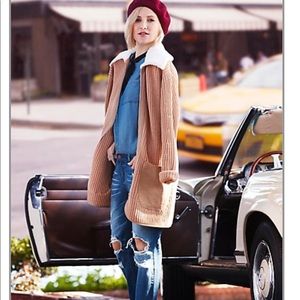 NY&Co Sweater coatigan NWT size M camel coat